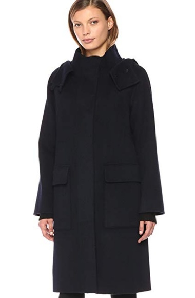 Theory Jackets & Blazers - Theory Womens Wool Cashmere Duffle Coat Navy